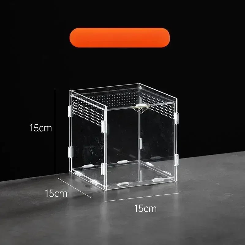 Acrylic Transparent Reptile Terrarium Breeding Box Turtle Cage Nano Arboreal Tarantula Enclosure Dearded Dragon Reptiles Habitat