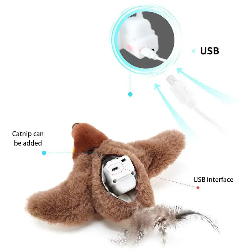 Interactive Cat Toys Rechargeable Flying Bird