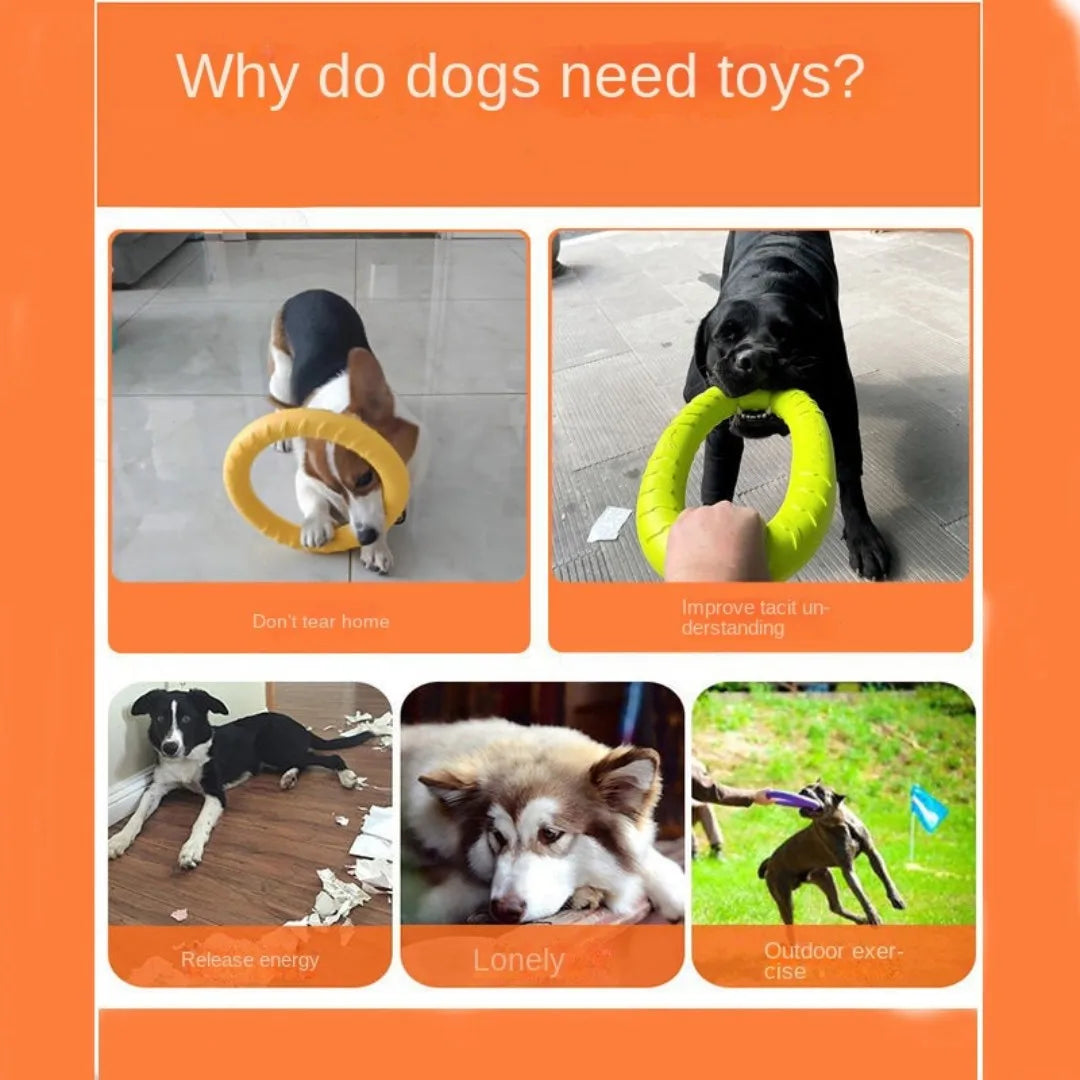 Dog Ring Toys Indestructible Chewing Flying Floating Training Tools Fetch for Small Medium Large Dogs Throwing Catching Flying