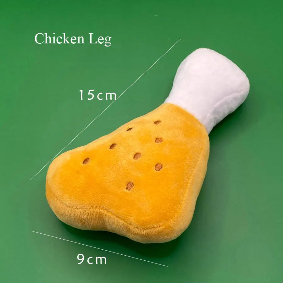 Plush Dog Toys Squeaky Dogs Accessories Pet Perros Toy Soft Squeeze Sound Teeth Chew Bite Resistant Ice Cream Fries Humburger