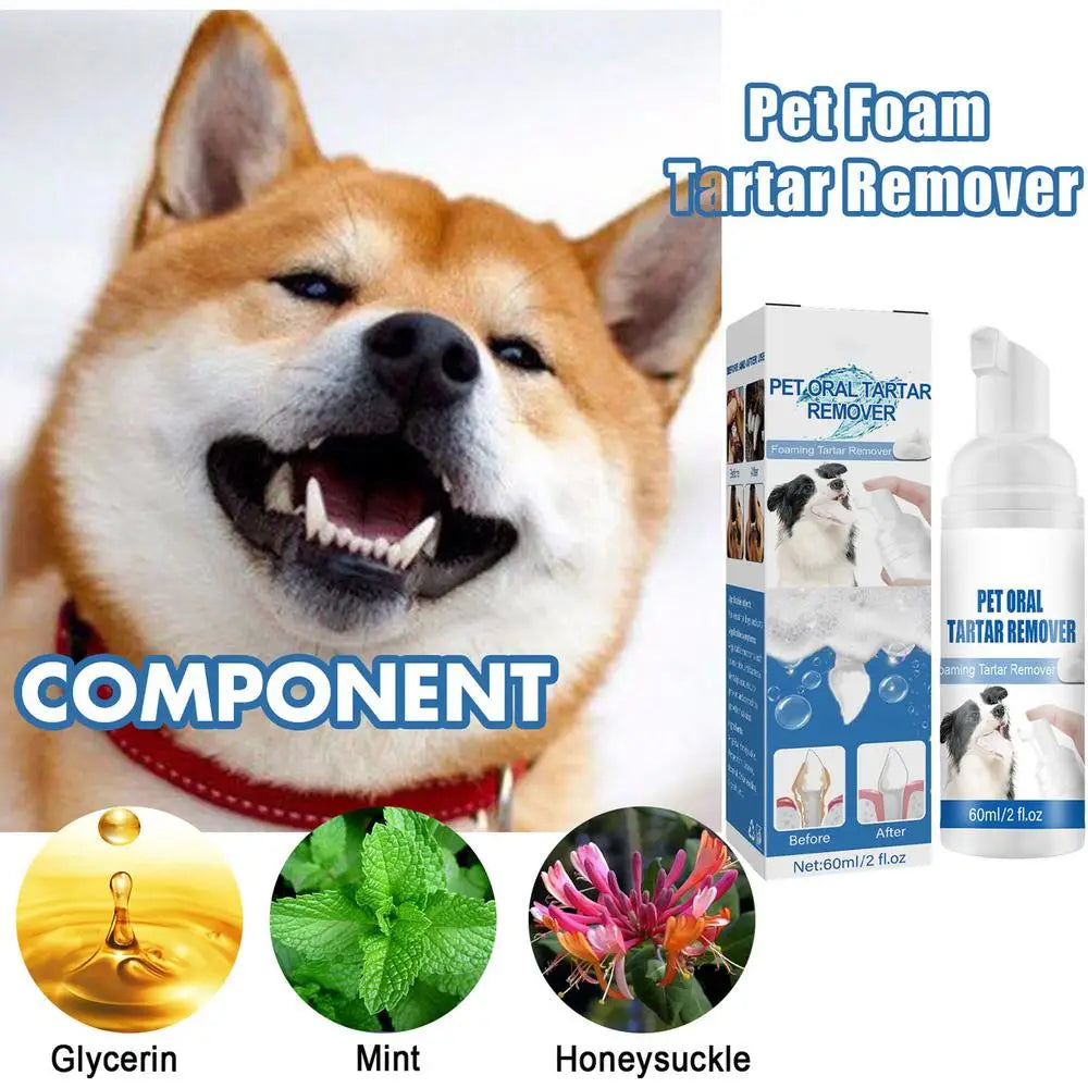 Pet Tartar Remover Natural Plaques Remover For Dogs Cats Freshen Breath Foam For Dogs Cats Support Healthy Gums Pet Care Product