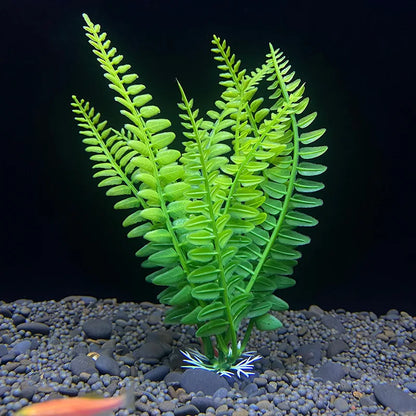 7.08 吋魚缸仿真植物水族箱人造裝飾植物擺飾水草魚缸塑膠裝飾 18 厘米