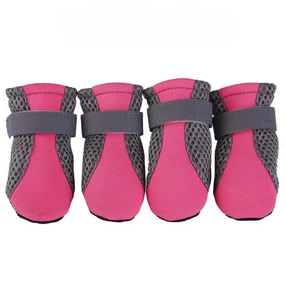 Breathable Pet Dog Shoes Waterproof Outdoor Walking Net Soft Summer Pet Shoes Night Safe Reflective Boots For Small Medium Dogs