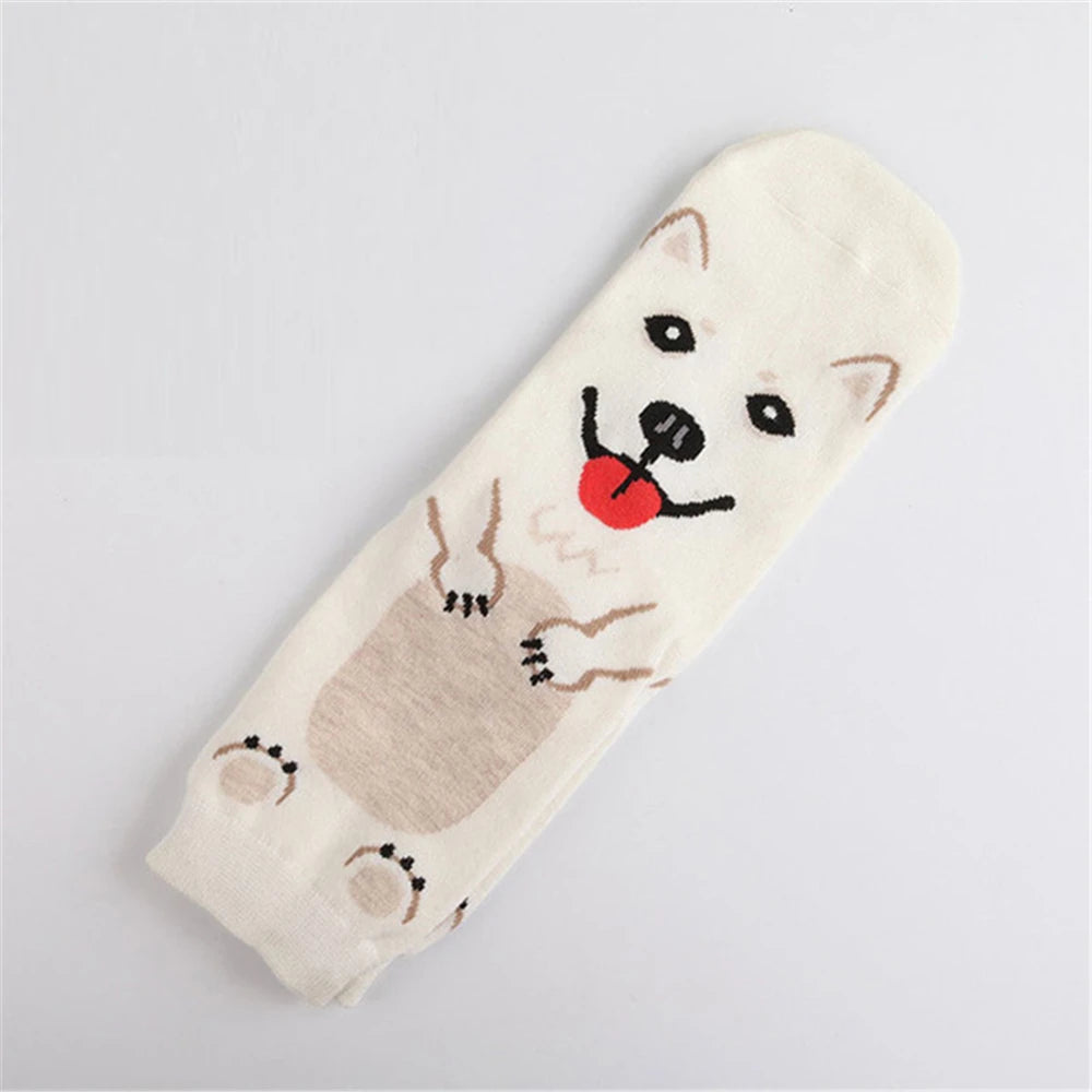 Funny Cartoon Dogs Novelty Puppy Crew Art Happy Harajuku Skateboard Sport Hip Hop Street Socks Gift Dropship