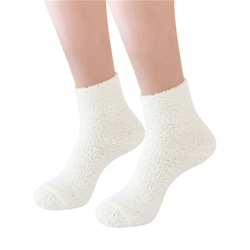 Women Winter Warm Fluffy Socks Cute Animal Claw Cat Paw Footprint Fuzzy Socks Female Thick Coral Fleece Home Floor Sleep Socks