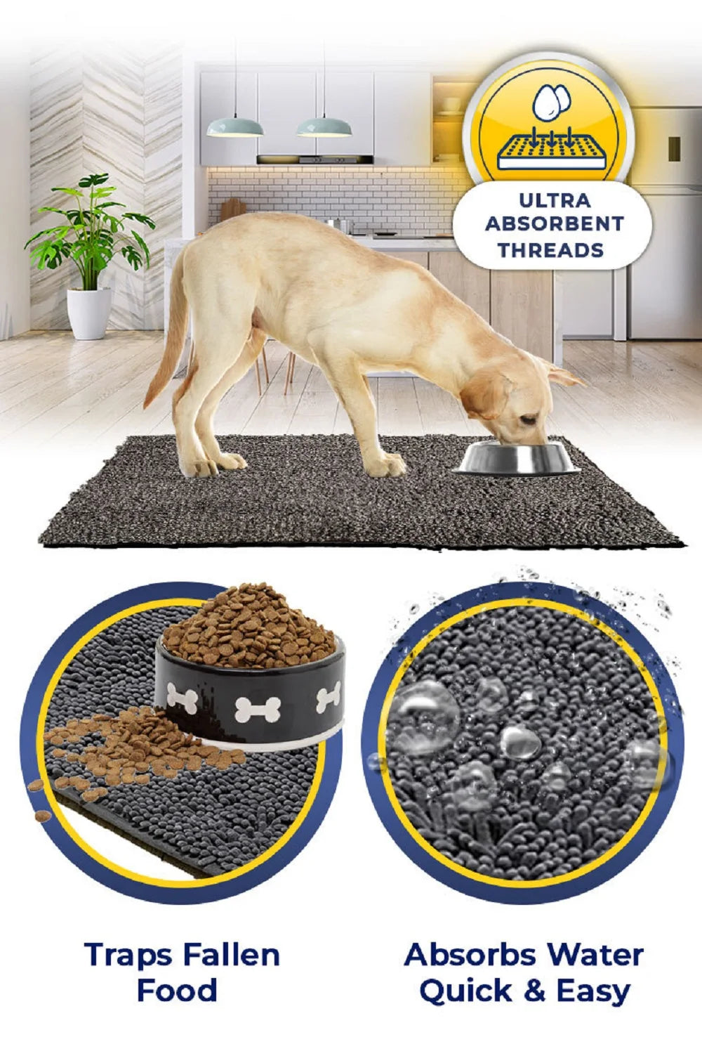 Dog Door Mat Easy To Clean Pet Paws Rug Carpet Washable Absorbent Dogs Diapers Pads Soft Cushion For Small Large Dogs