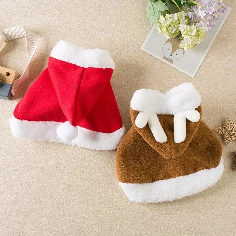 Pet Costumes Cute Christmas Cloak Cosplay Costume For Kittens Dog Clothes Antler Decoration Winter Warmth Pet Supplies