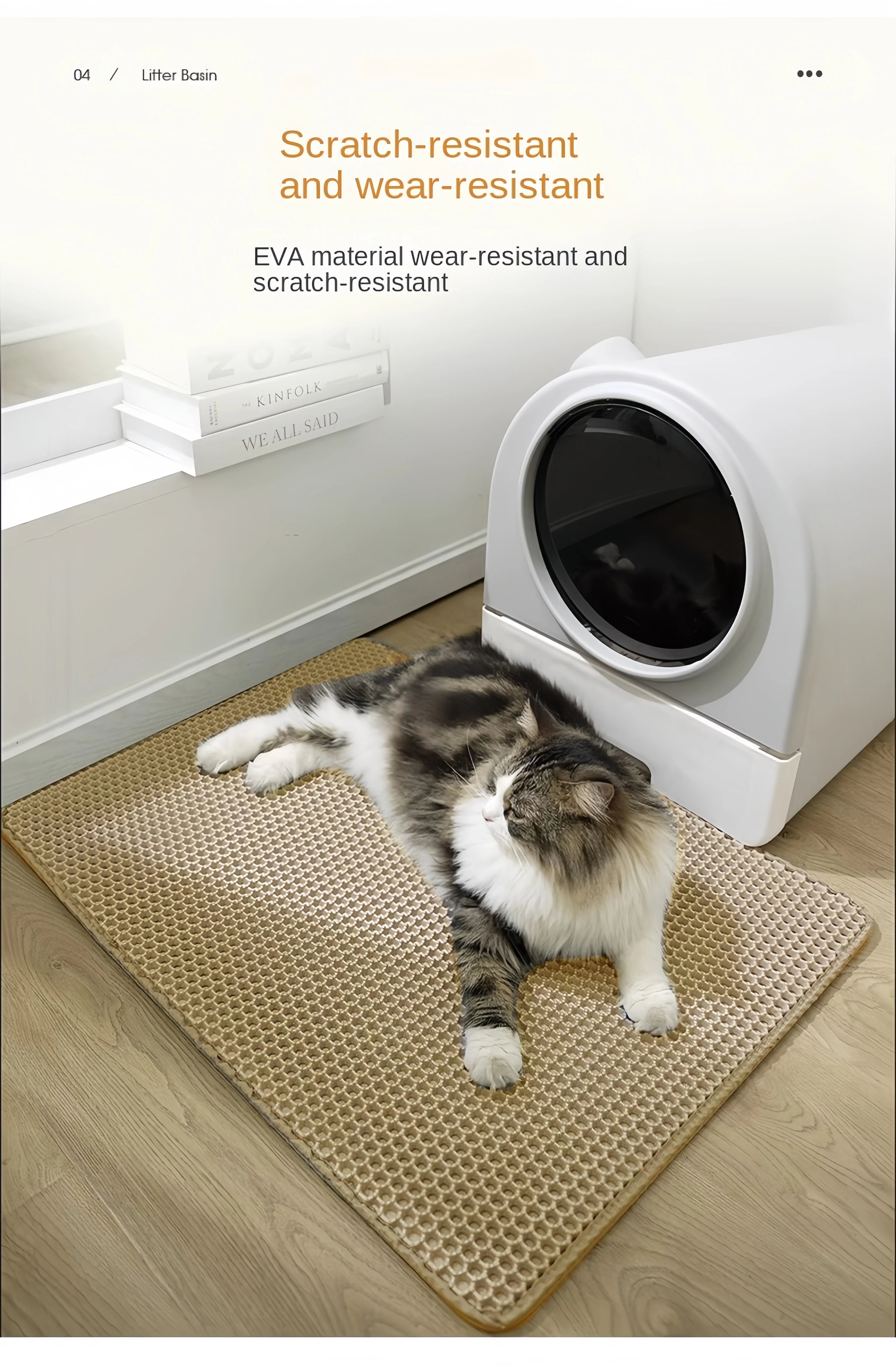 90X60CM Cat Litter Mat Waterproof Double Layer Pet Litter Box Mat Pet Toilet Cat Mat Nonslip Sand Cat Washable Mat Pet Clean