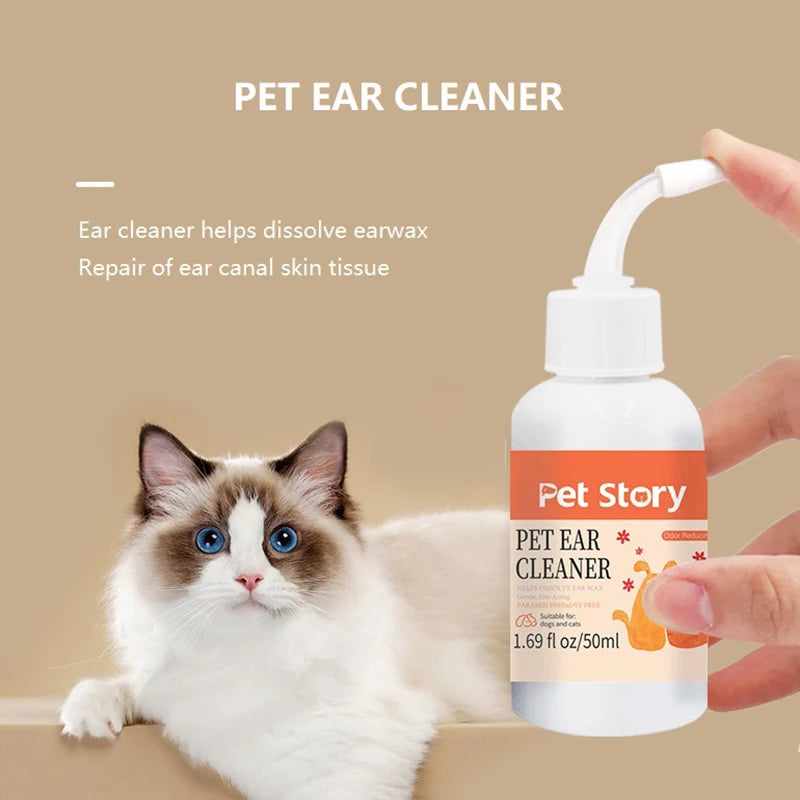 Pet Ear Drops For Cat Dog Ear Cleaner Removes Ear Mites Relieve Itching Pet Cleaning Supplies