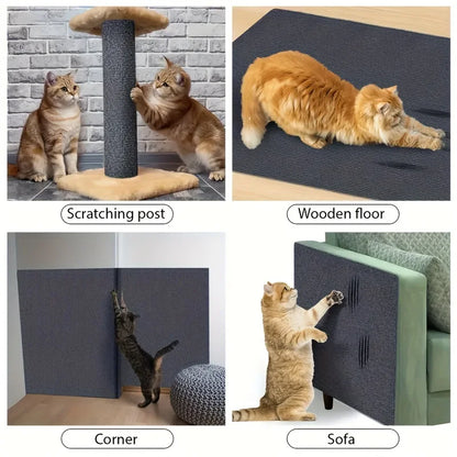30x60/100cm Cat Scratching Mat Self-adhesive Cat Toy Sofas Furniture Protection Mats Trimmable Cats Climbing Scratching Post Mat