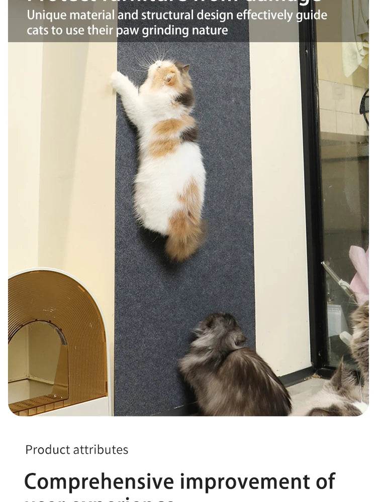 Trimmable Self-Adhesive Cat Scratch Mat Protect Your Furniture and Walls from Scratching