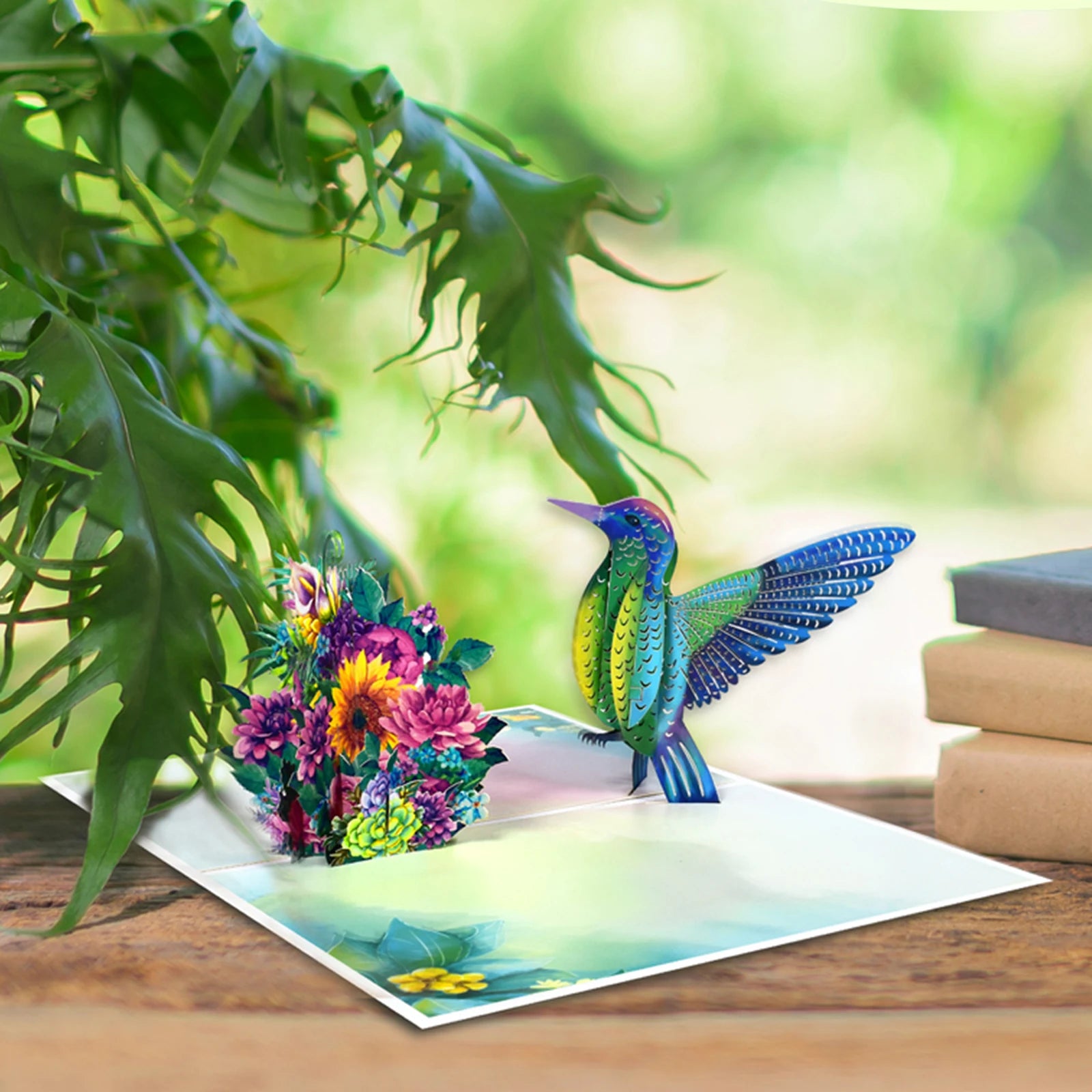 3D Pop Up Hummingbird Birthday Card with Envelope Animal Greeting Cards Handmade Gift Mothers Day Anniversary