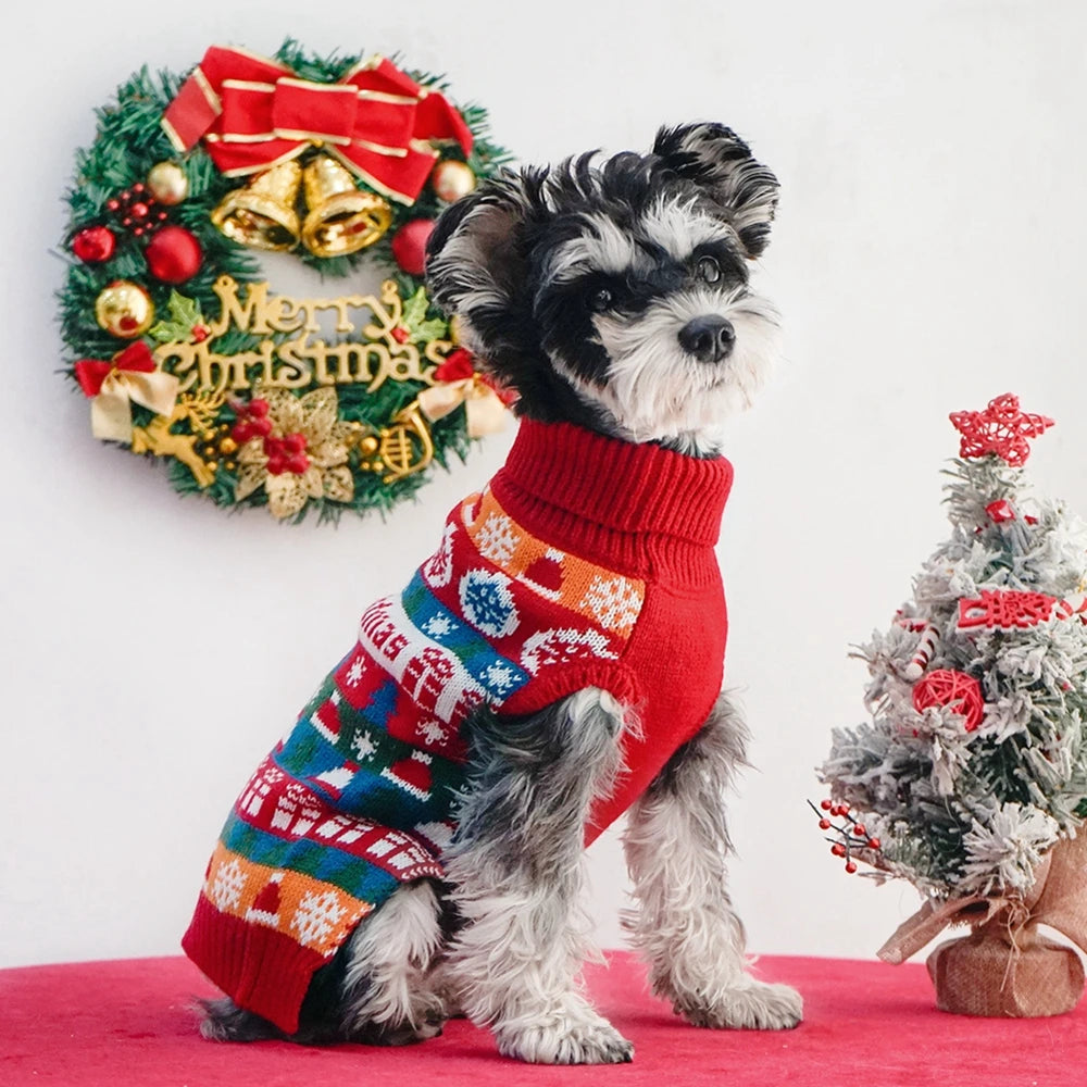 Puppy Sweaters Christmas Pet Clothes Winter Warm Pet Knitwear Clothing for Small Dogs Cute Warm Knitted Puppy Cat Costumes