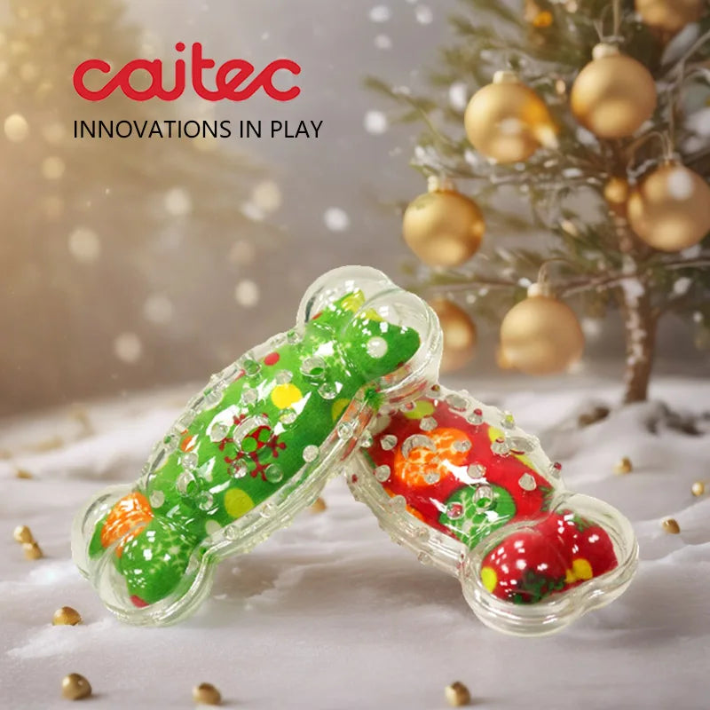 CAITEC Dog Toys Squeaking Bone Springy Suitable for Tossing and Chasing Soft Dog Toys of Holiday Series