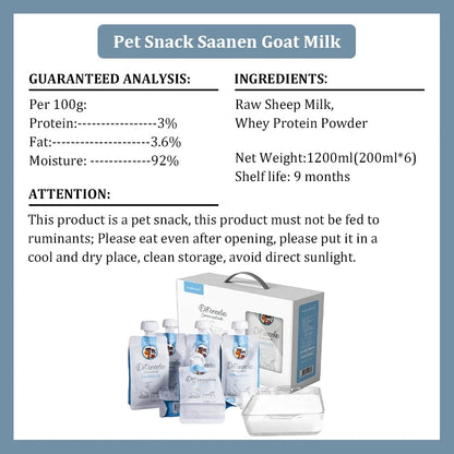 New Cat Snacks Saanen Natural Goat Milk Puppy Kitten Food Nutritious Calcium Supplementation Softening Hair Pet Dog Food Snacks