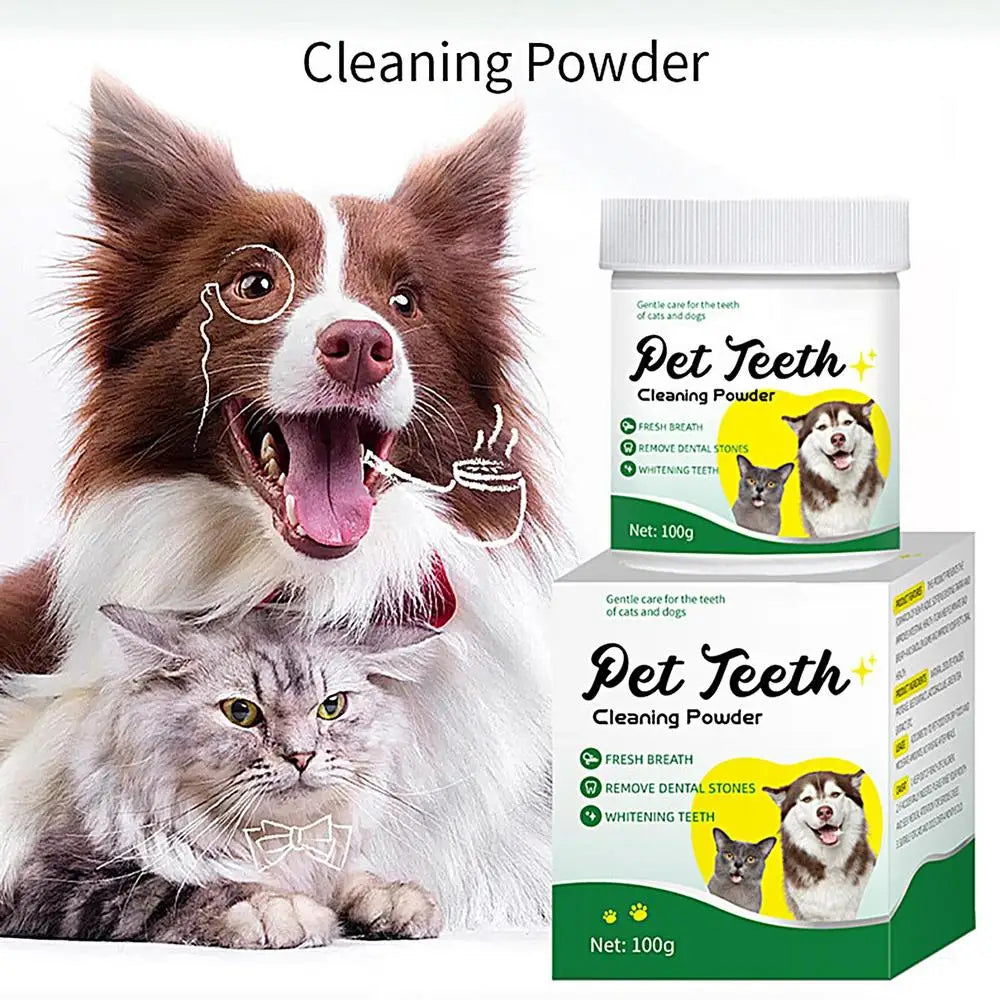 Food grade canine tooth cleaning powder, advanced care 100g formula, small and medium-sized canine tooth powder