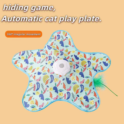 Cat Hunting Hood Toy Automatic Turntable Cat Teasing Stick Pet Game Hood Cat Interactive Hidden Hood Toy Consumes Cat Power
