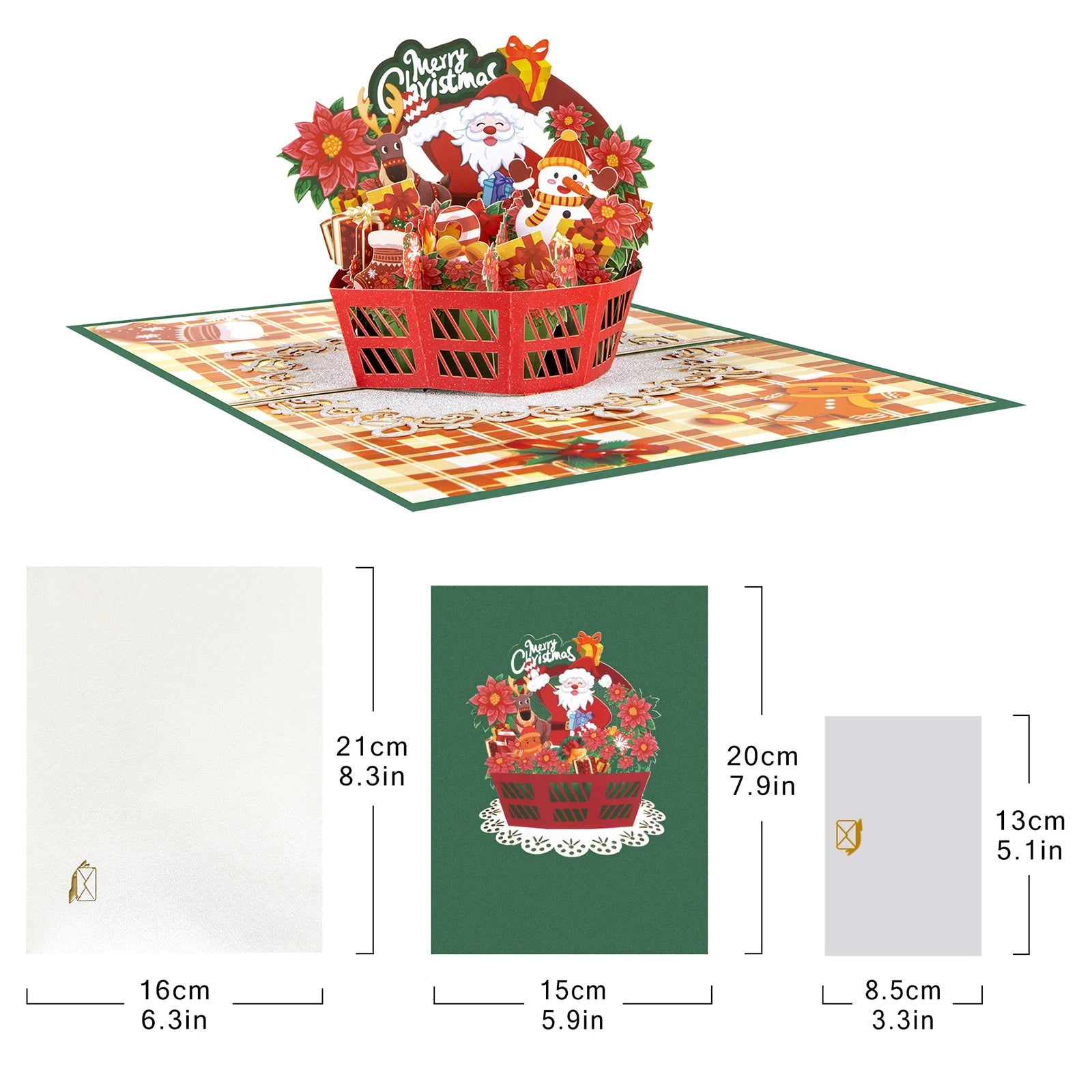 Christmas Pop Up Card, Christmas Bouquet Popup Card, Happy Holidays New Year