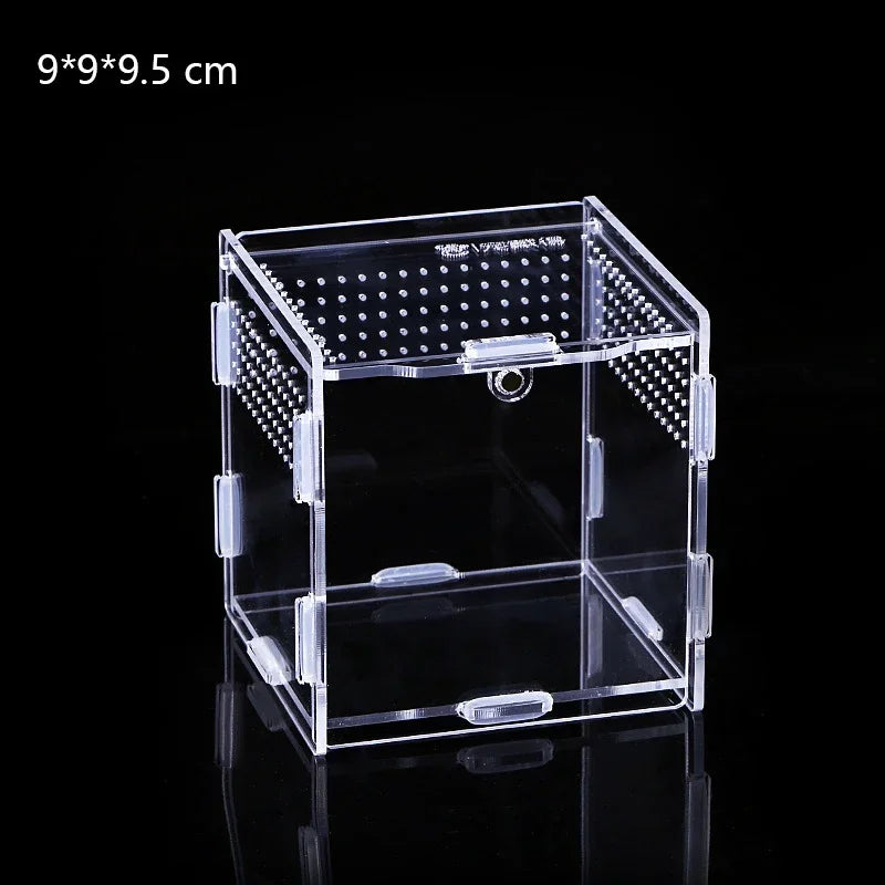 Reptile Acrylic Transparent Terrarium Habitat Breeding Box Reptiles Cage Nano Arboreal Tarantula Enclosure Bearded Dragon