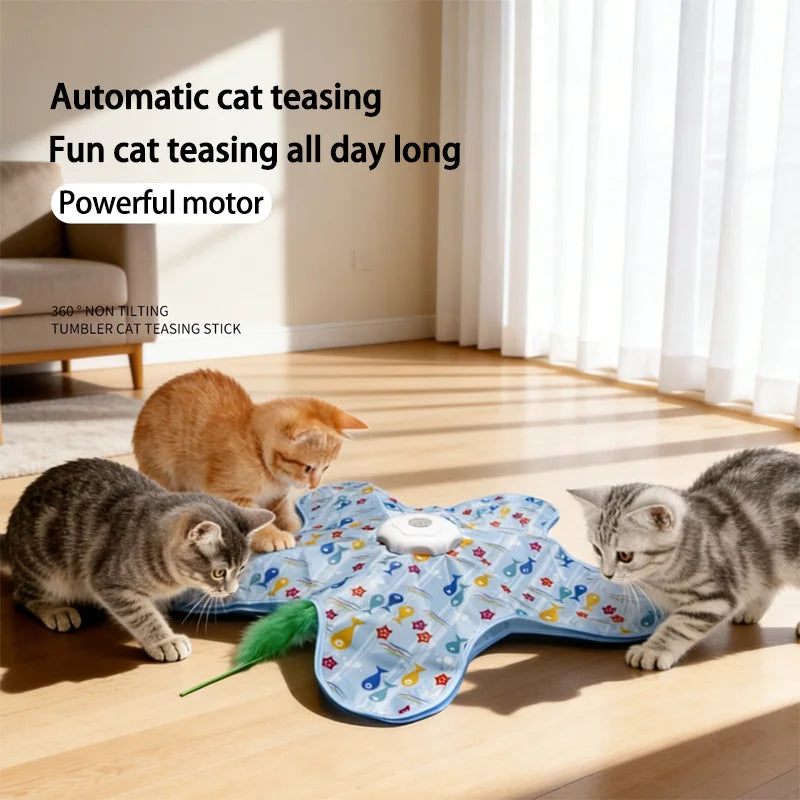 Cat Hunting Hood Toy Automatic Turntable Cat Teasing Stick Pet Game Hood Cat Interactive Hidden Hood Toy Consumes Cat Power