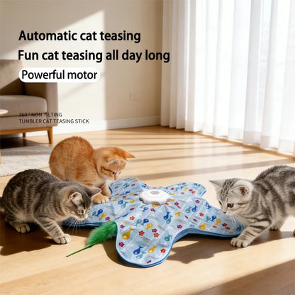 Cat Hunting Hood Toy Automatic Turntable Cat Teasing Stick Pet Game Hood Cat Interactive Hidden Hood Toy Consumes Cat Power