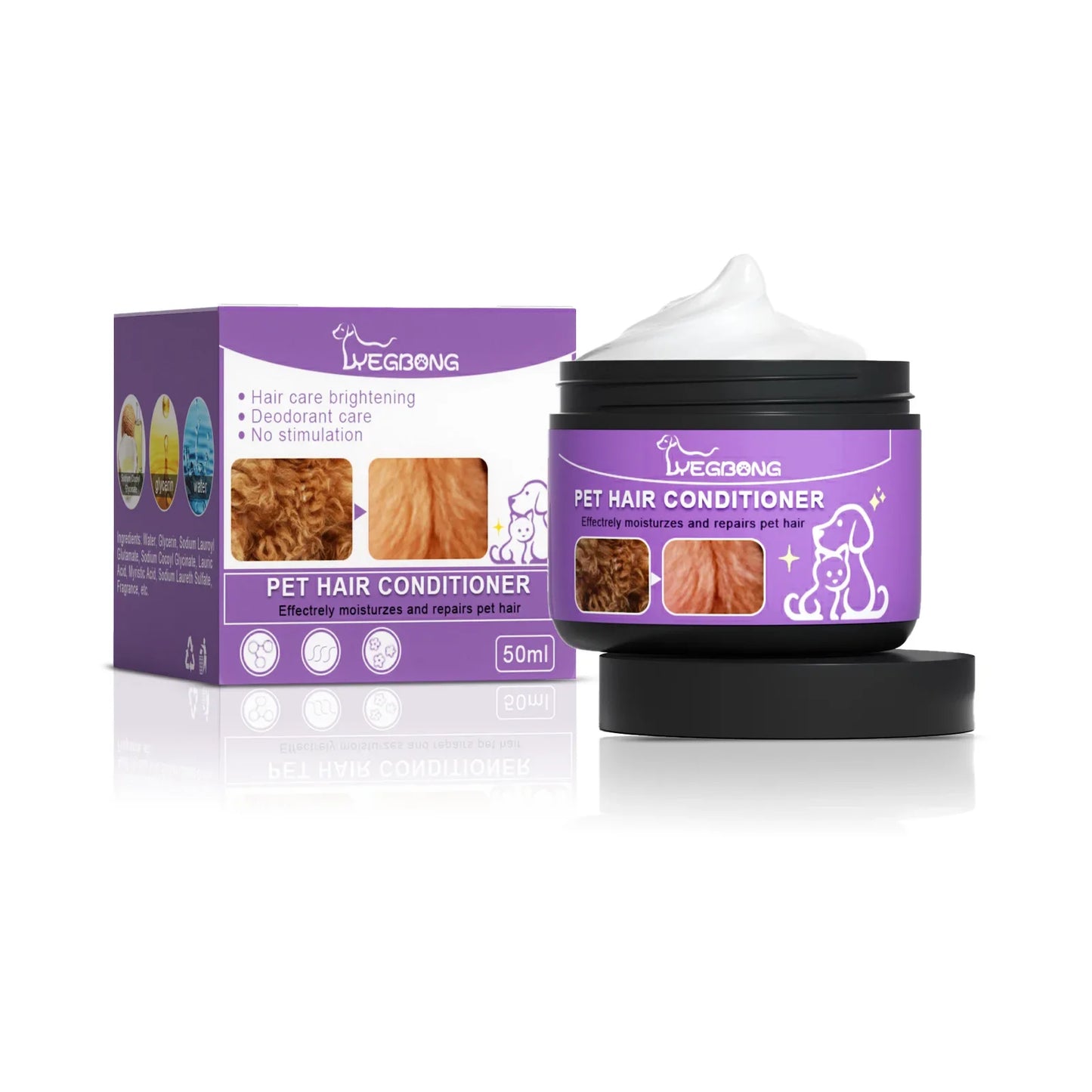 Pet Hair Care Essence Cat Hair Softening Moisturizing Dog Coat Conditioner Itch Relief Deodorizer Anti Flea Dog Hair Care Cream