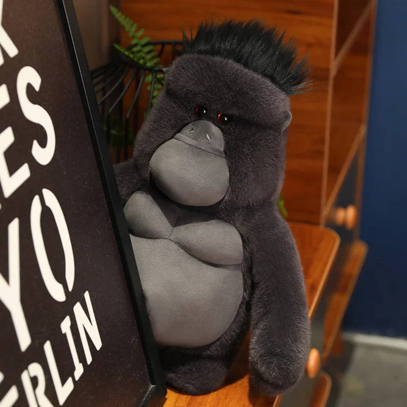 38cm  King Kong Plush Toys Black Ugly Gorilla Doll Movie Character Christmas Birthday Gift Zoo Souvenir