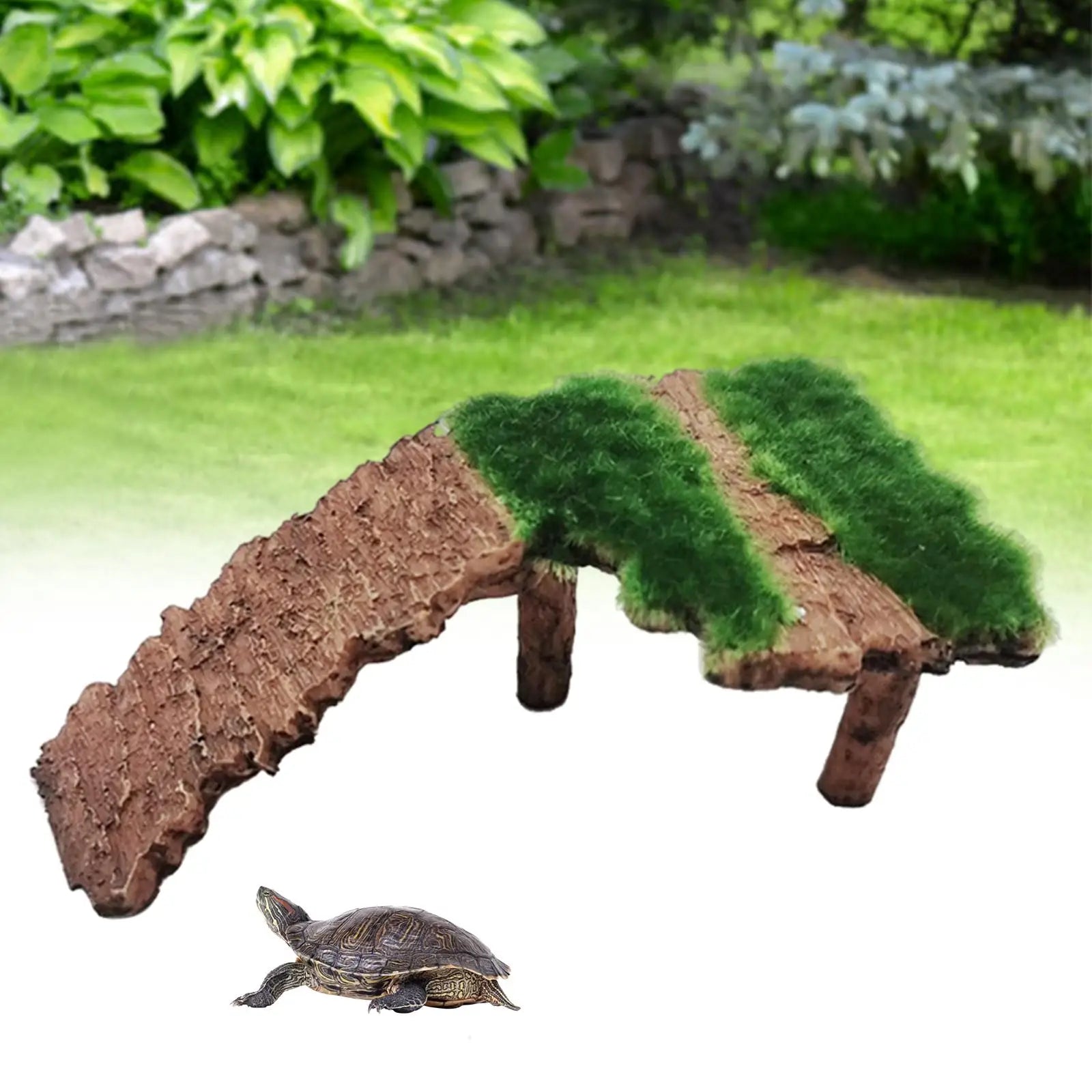 Resin Turtle Basking Platform Tortoise Resting Ramp Step Reptile Lawn Climbing Ladder for Fish Tank Landscaping Decoration