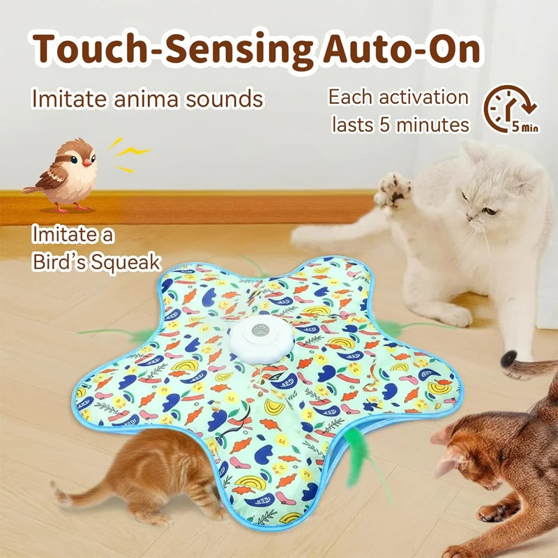 Cat Hunting Hood Toy Automatic Turntable Cat Teasing Stick Pet Game Hood Cat Interactive Hidden Hood Toy Consumes Cat Power