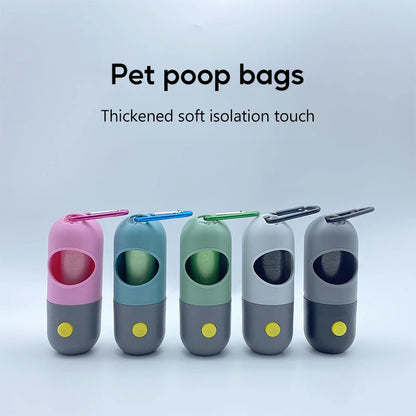 Led Light Dog Poop Bags Dispenser Degradable Waste Bag Outdoor Portable Pet Trash Bags Dog Cat Cleaning Supplies Accessories