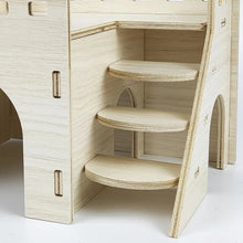 Creative Hamster Nest Wooden Fence Villa Pet Home Supplies Comfortable Sleeping Nest Simple Style Solid Color House Villa