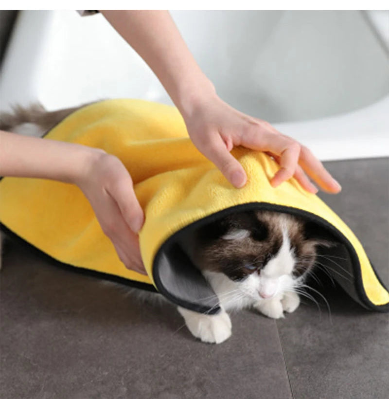 Quick-Drying Pet Towel Absorbent Pet Bath Towel for Dogs Cats Soft Lint-Free Fiber Dog Towels Pet Cat Blanket Pet Supplies