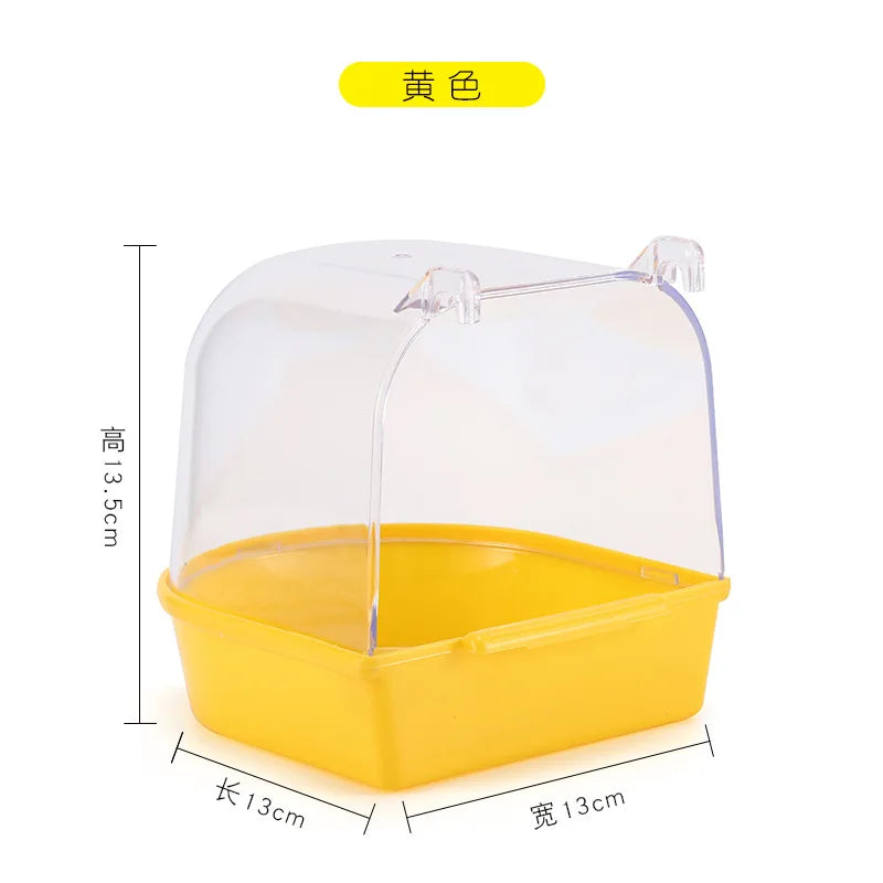 Hanging Bird Bath Cube Parrots Bathtub Bath Shower Box Cage Accessory for Little Bird Canary Budgerigar Cockatiel Parrot Bath