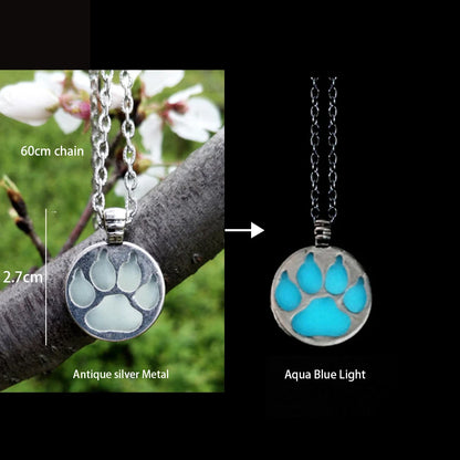 Luminous Glowing Lotus Cat Snake Ox Elephant Pendant Necklace Glow In The Dark Tree Necklace for Men Women  Halloween Gift