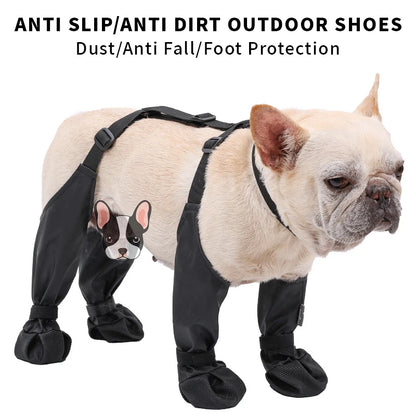 Dog Shoes Waterproof Ajustable Shoes For Dogs Non-Slip Dog Boots Outdoor Protector Accessories For Small Medium French Bulldog