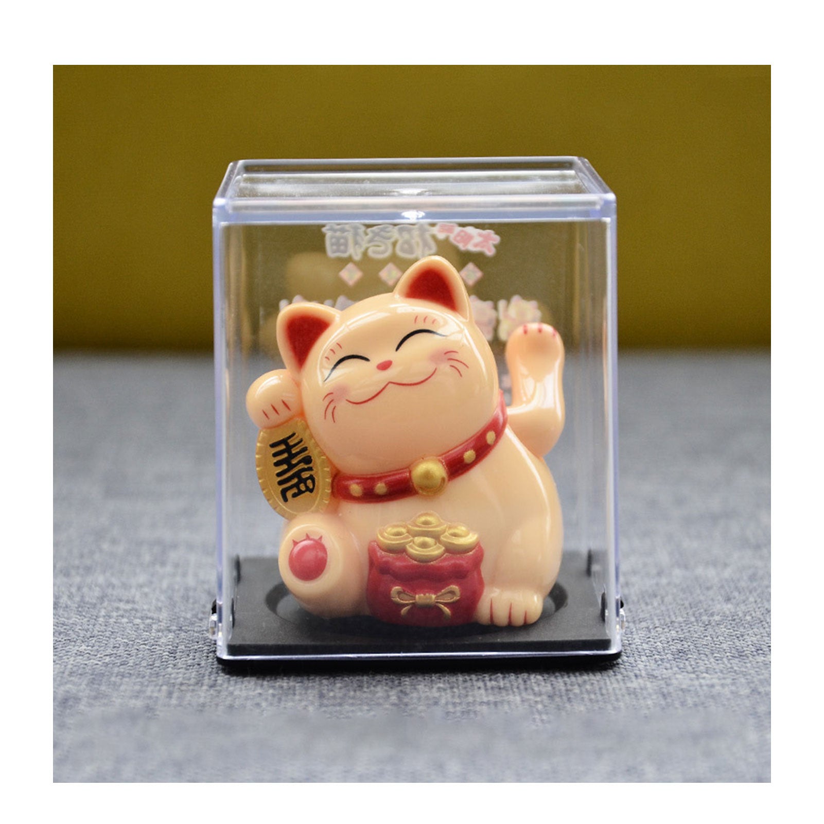 Solar Powered Maneki Neko Lucky Cat Welcoming Chinese Lucky Cat Waving