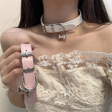 時尚龐克彩色狗爪骨項鍊,女士精緻 PU 皮革飾物頸鍊,甜美酷炫派對珠寶,Y2K 禮物