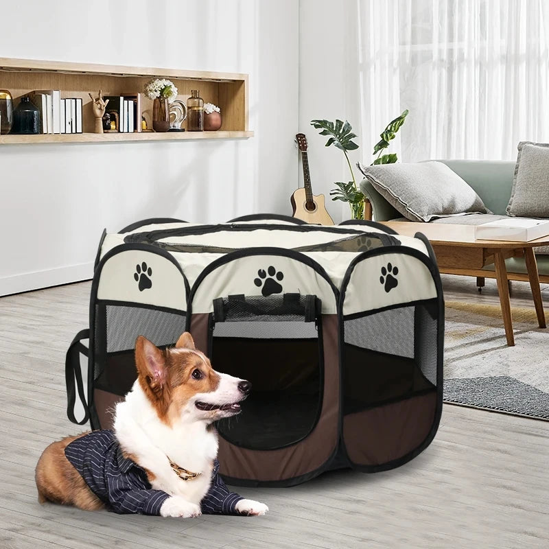 Portable Foldable Pet Tent Kennel Octagonal Fence Puppy Shelter Easy To Use Outdoor Easy Operation Large Dog Cages Cat Fences