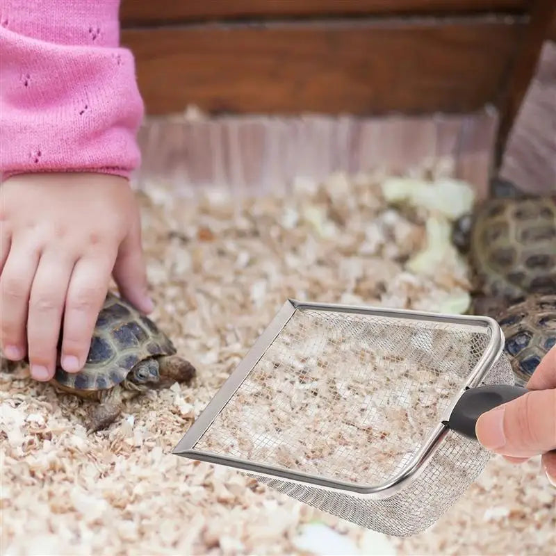 Poop Shovel Reptile Terrarium Litter Scoop Sand Stainless Steel Reptiles Box Sand Shovel Tortoise Residue Excrement Shovels