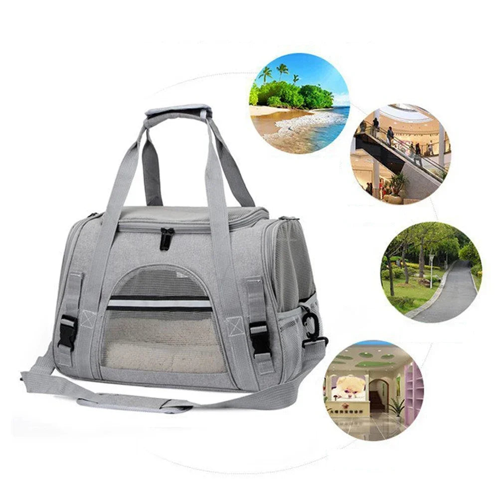 Dog Carrier Bag With Thick Cotton Cushion Pet Aviation Backpack Anti-suffocation Portable Travel Bag Pet Dog Bag Mesh Outdoor