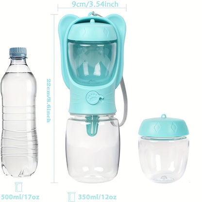 2 In 1 Dog Water Bottle, Leak Proof Portable Pet Water Bottle With Food Container
