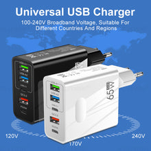 快速充電手機充電器 Type-c PD 三 USB 多口旅行插頭