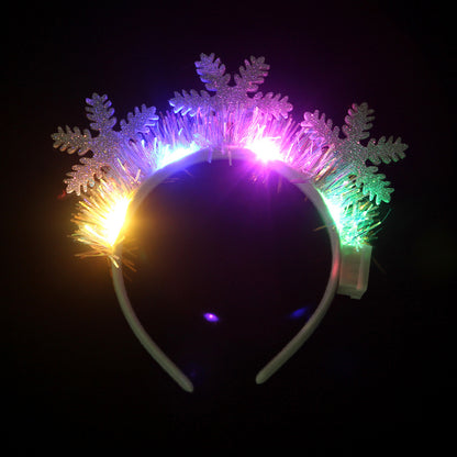 IPC 聖誕髮帶發光頭帶聖誕樹雪花髮帶鹿角燈閃光頭飾聖誕快樂禮物