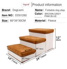 小型犬樓梯 - 適用於沙發和高床的寵物樓梯、折疊台階、寵物玩具存儲、貓床樓梯 - 讓您的寵物輕鬆快速地進入您的沙發或床邊
