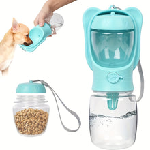 2 In 1 Dog Water Bottle, Leak Proof Portable Pet Water Bottle With Food Container