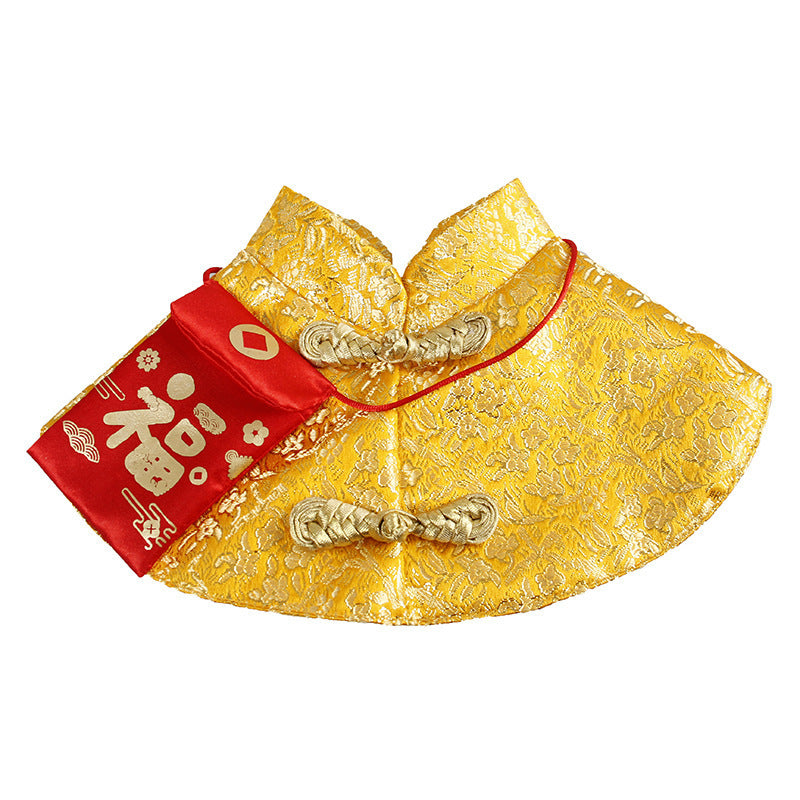 Cloak Wind Cloak Chinese Clothes New Year Kitten Red Envelope Small Warm Pet