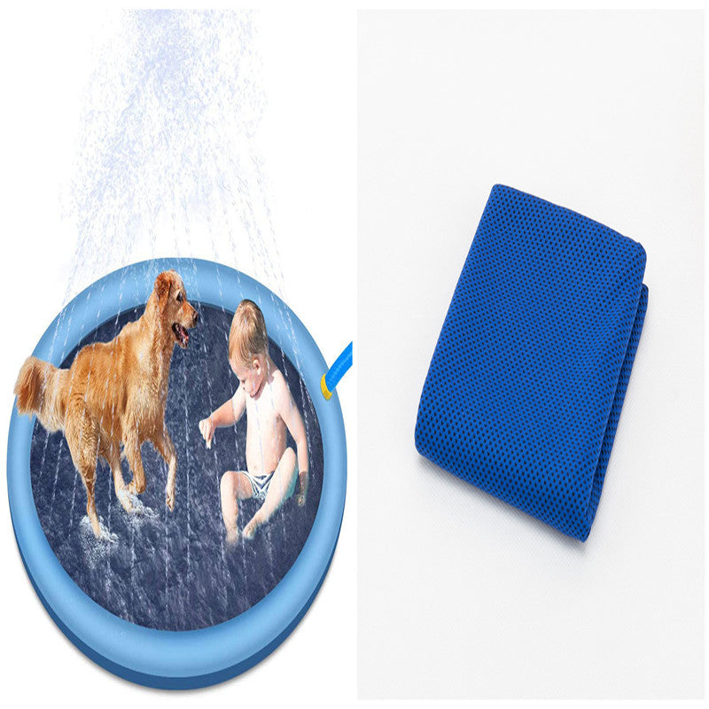 Dog Play Mat - Summer Outdoor Pool Backyard Fountain