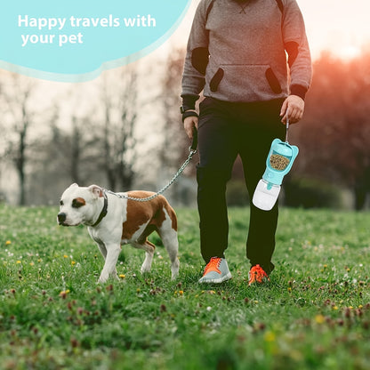 2 In 1 Dog Water Bottle, Leak Proof Portable Pet Water Bottle With Food Container