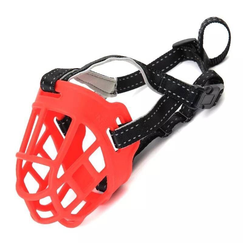 シリコン製ペット用口輪 犬の噛みつきや吠え防止ソフトマスク口輪