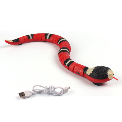 智慧感應互動貓玩具自動電子蛇逗貓玩具USB可充電小貓玩具適用於貓狗寵物